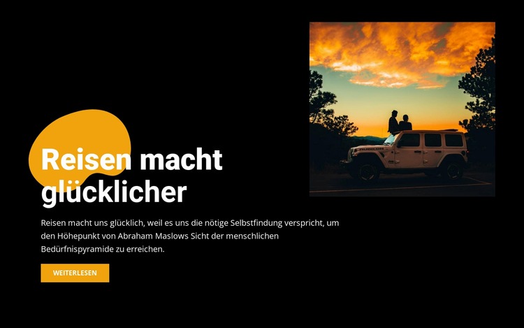 Reisen Sie mit dem Auto zu zweit HTML5-Vorlage