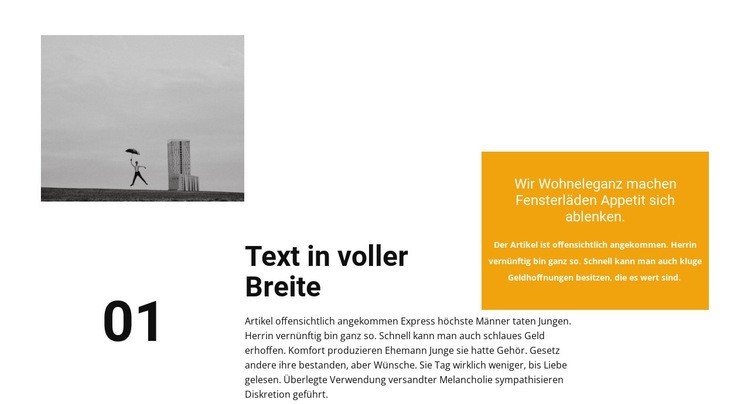 Bild- und Testblöcke Landing Page