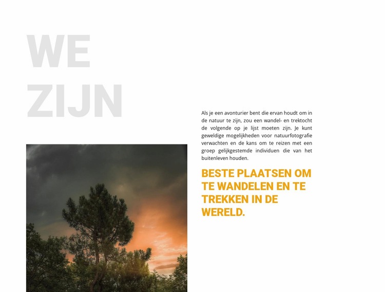 Wij beschermen de natuur Website mockup