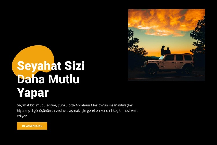 İki kişilik araba ile seyahat Bir Sayfa Şablonu