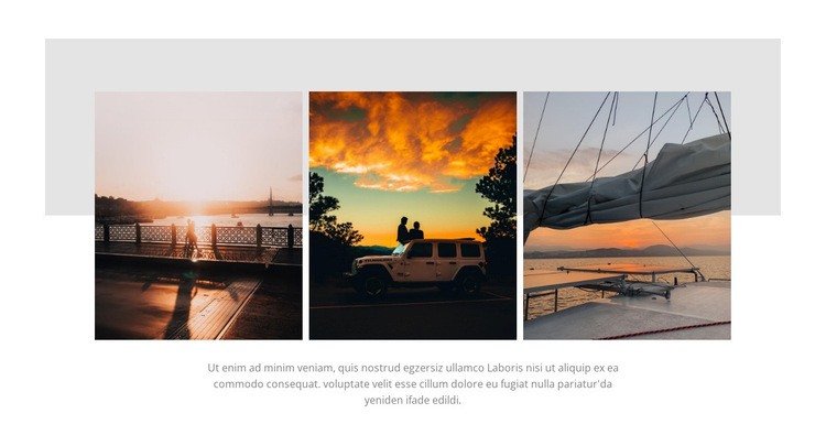 Gün batımı manzaraları Web sitesi tasarımı