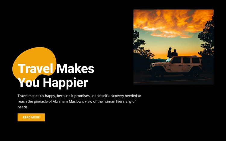 Travel by car for two Website Template