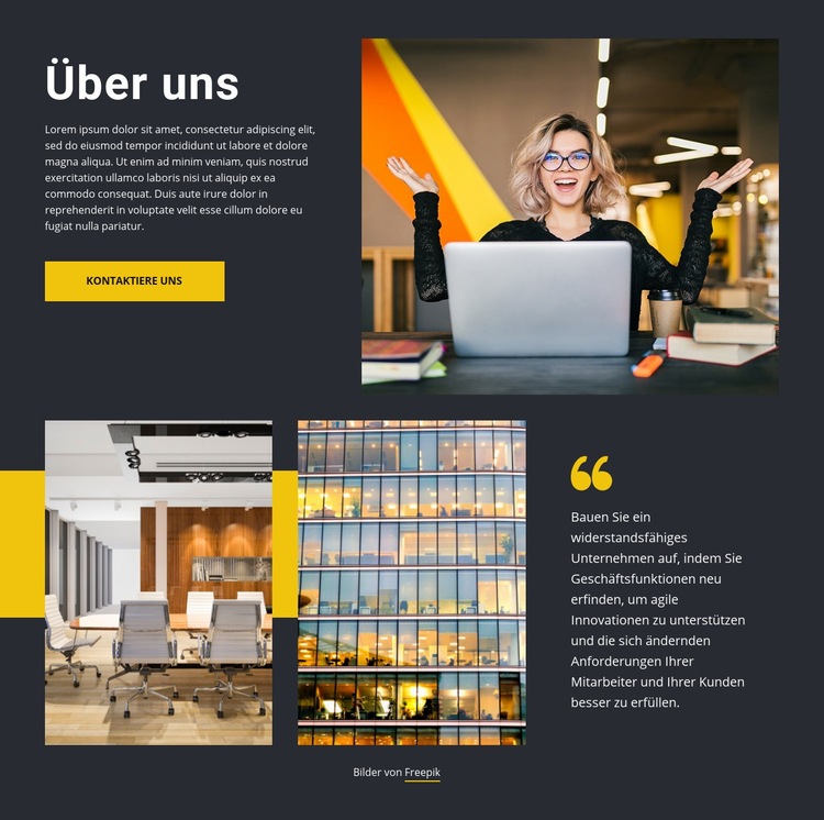 Wir kümmern uns um unsere Kunden Website Builder-Vorlagen