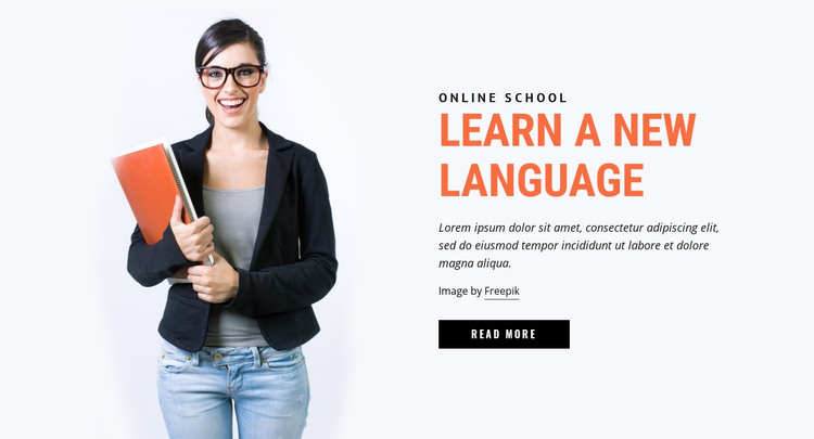 Learn a New Language Homepage Design