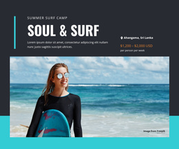 Most Creative Joomla Template For Soul & Surf Camp