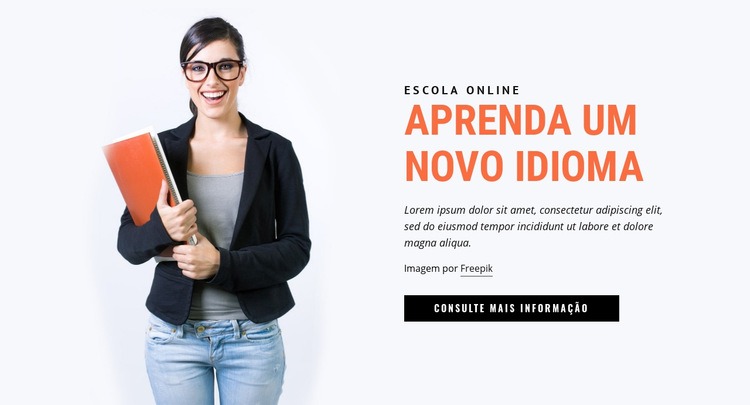 Aprenda um novo idioma Construtor de sites HTML