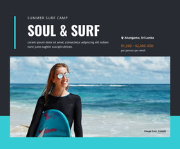 Soul & Surf Camp - Create Web Page Mockup