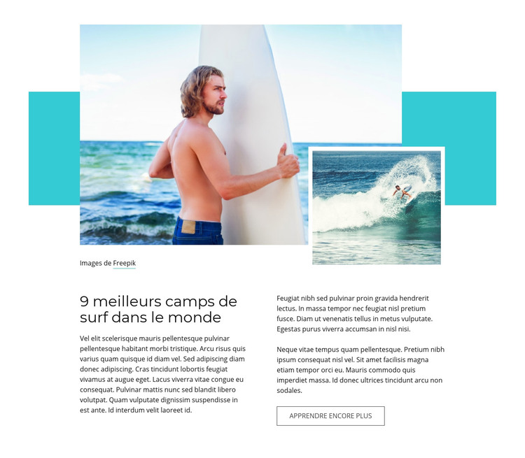 Meilleurs camps de surf Modèle HTML