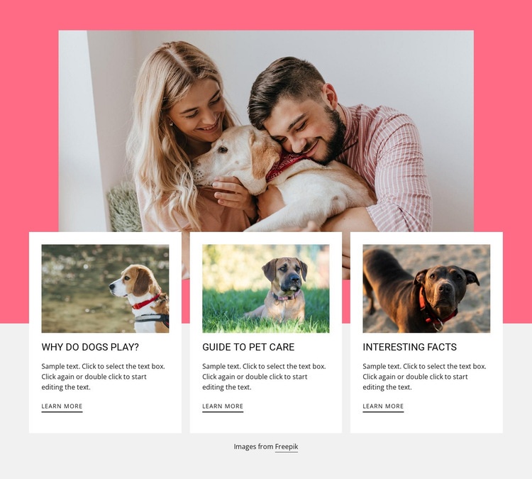 Interesting facts about dogs Homepage Design