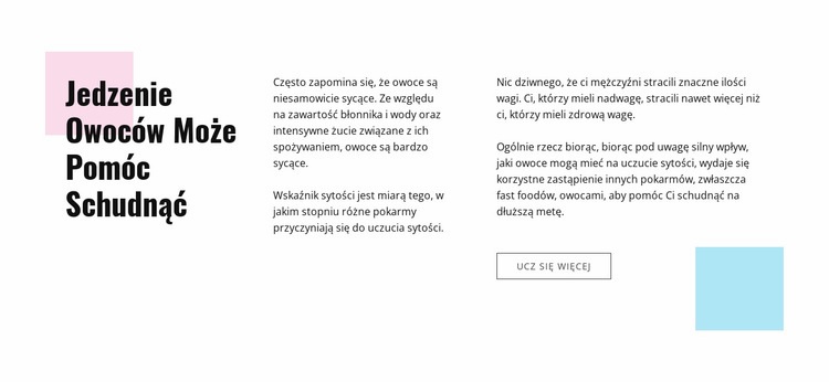 Spożywanie owoców zapewnia korzyści zdrowotne Szablon HTML5