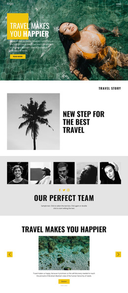 Happy People Deserve Travel - Website Design Template