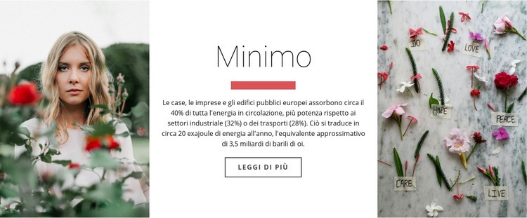 Minimal e bellezza Pagina di destinazione