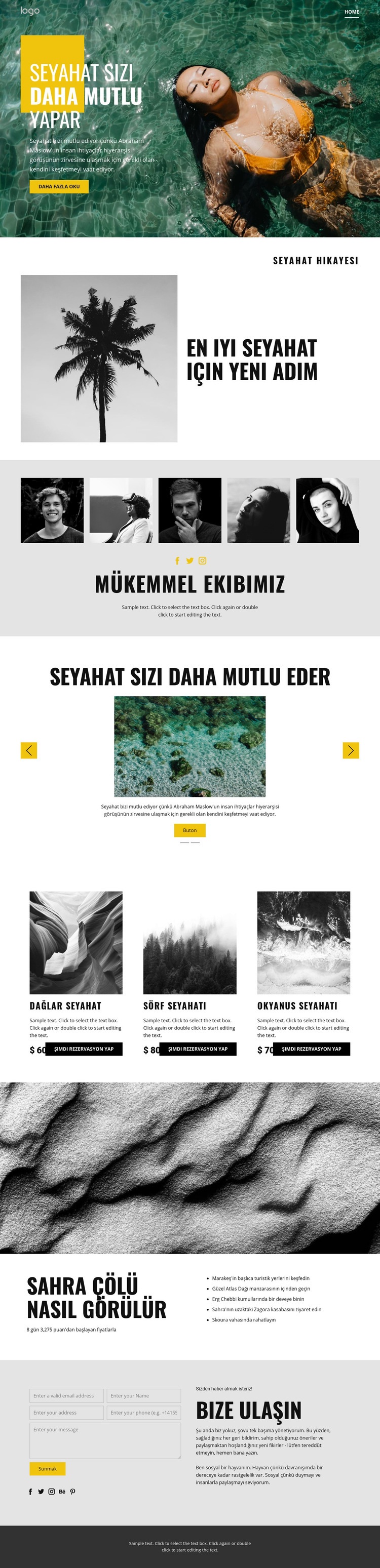 Mutlu insanlar seyahati hak eder Web Sitesi Mockup'ı