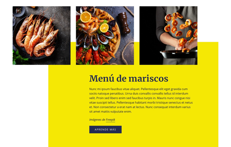 Menú de mariscos Tema de WordPress