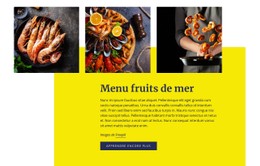 Menu Fruits De Mer Modèle HTML CSS Réactif
