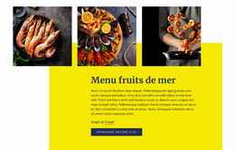 Menu Fruits De Mer - Modèle Joomla Professionnel Personnalisable