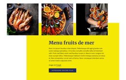 Menu Fruits De Mer - Meilleur Modèle De Site Web