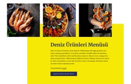 Deniz Ürünleri Menüsü Şablon HTML CSS Duyarlı