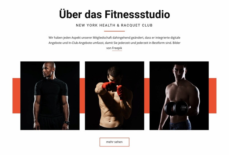 Über das Fitnessstudio Eine Seitenvorlage