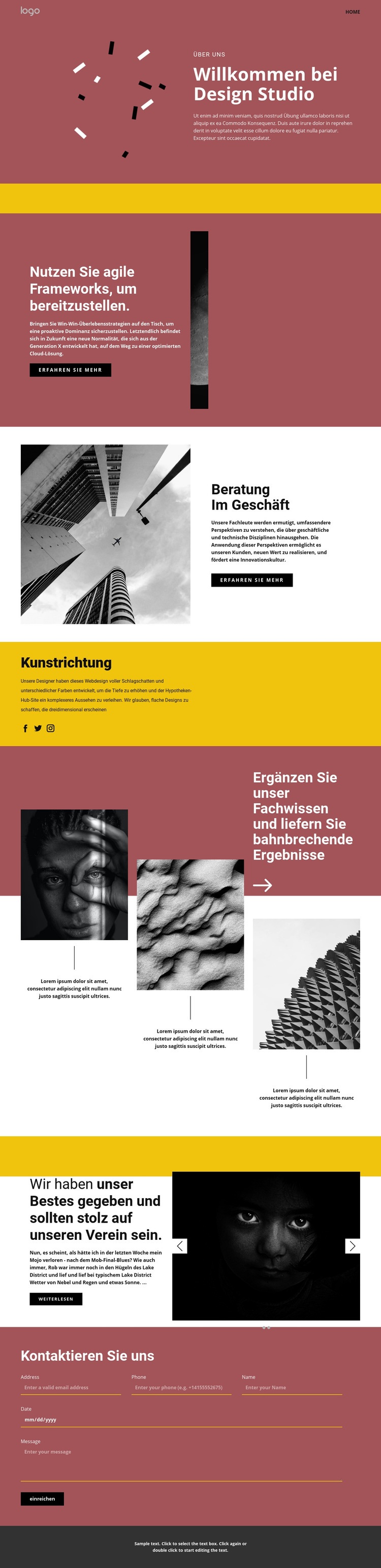 Atelier für ausdrucksstarke Kunst HTML Website Builder