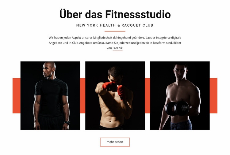 Über das Fitnessstudio HTML5-Vorlage