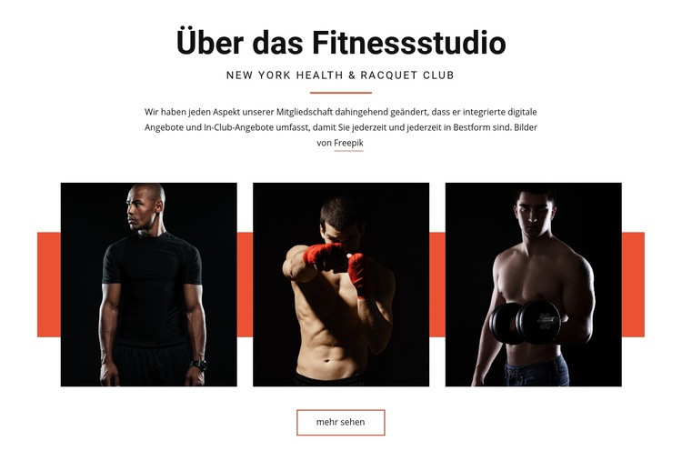 Über das Fitnessstudio Website-Modell