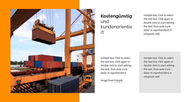 Versand und Logistik Landing Page