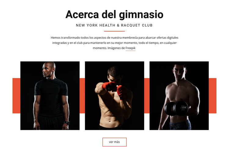 Acerca del gimnasio Plantilla de sitio web