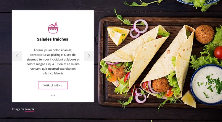 Salades fraîches Maquette de site Web