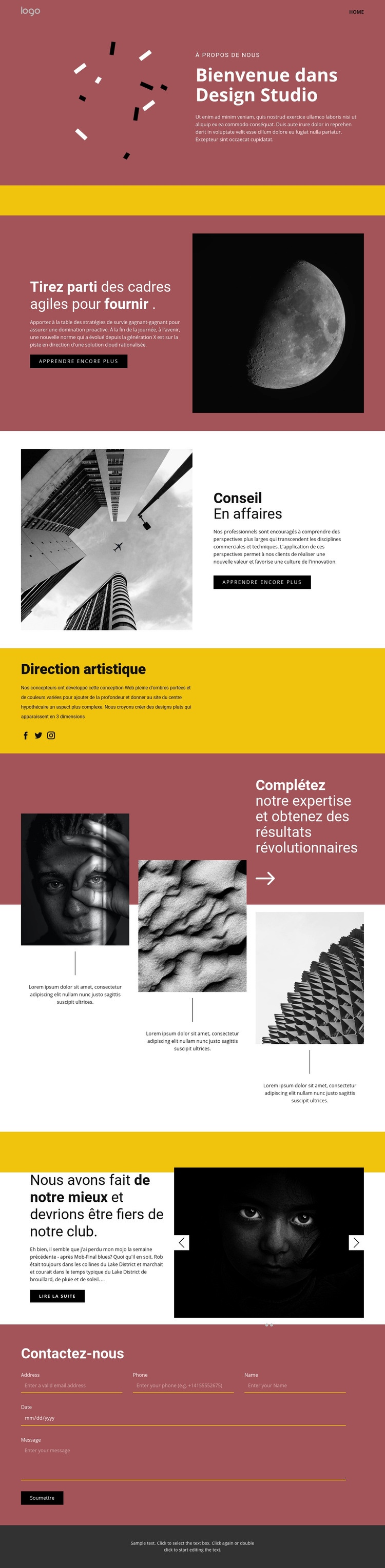 Studio d'art expressif Modèle de site Web