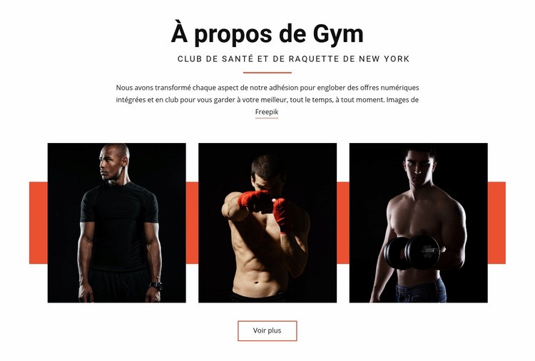 À propos de Gym Modèle d'une page