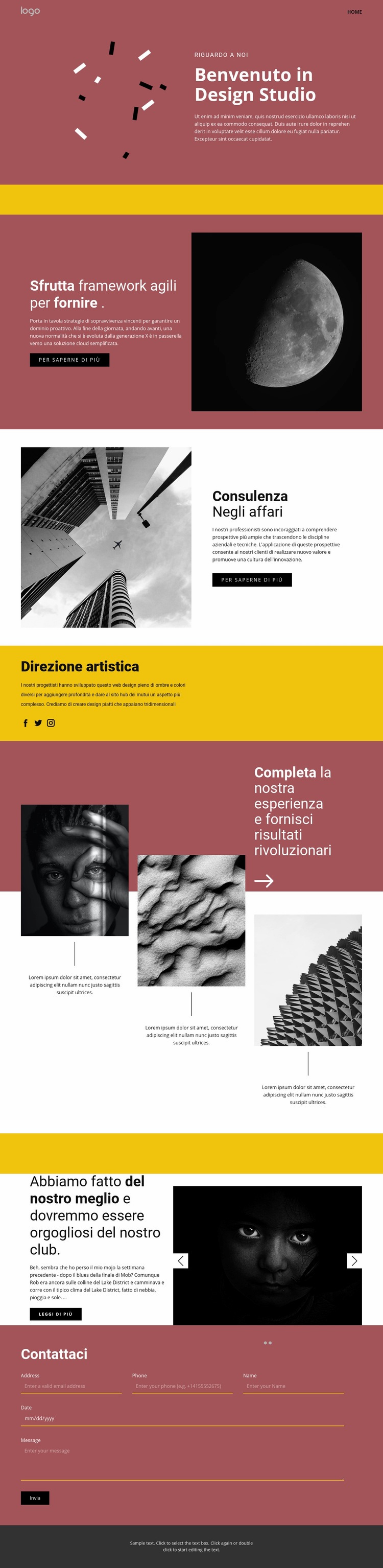 Studio d'arte espressiva Modelli di Website Builder