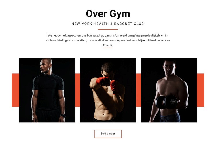 Over Gym Website Builder-sjablonen