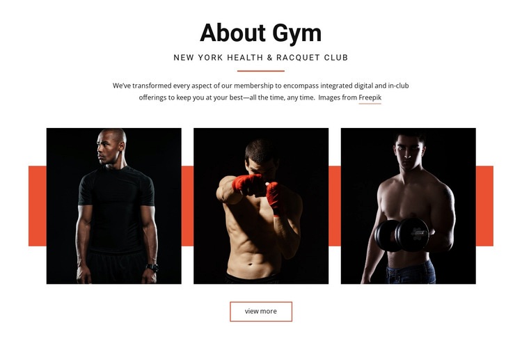 Om gymmet Html webbplatsbyggare