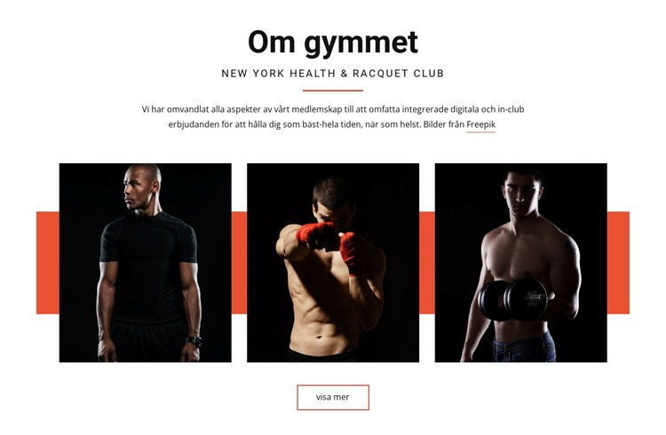 Om gymmet HTML-mall