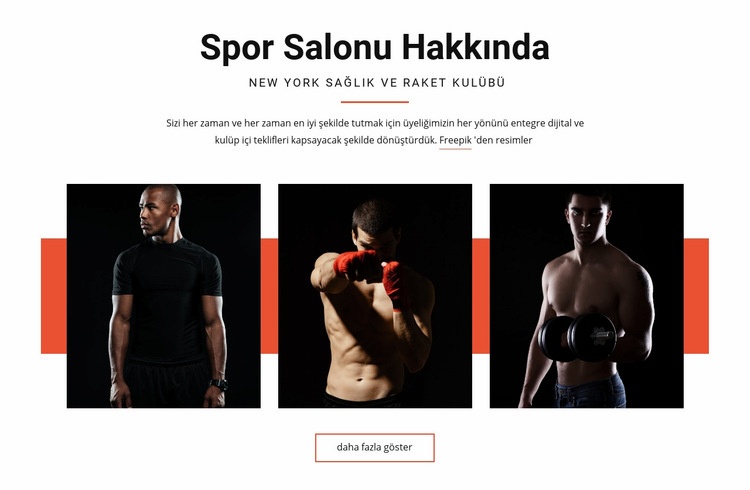 Spor Salonu Hakkında Web Sitesi Mockup'ı