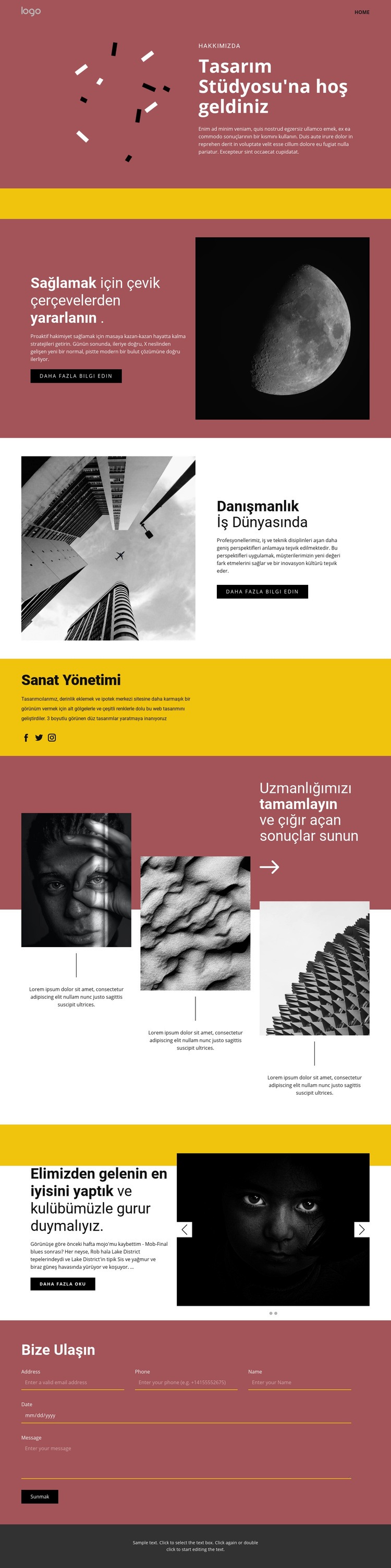 Etkileyici sanat stüdyosu Web Sitesi Oluşturucu Şablonları