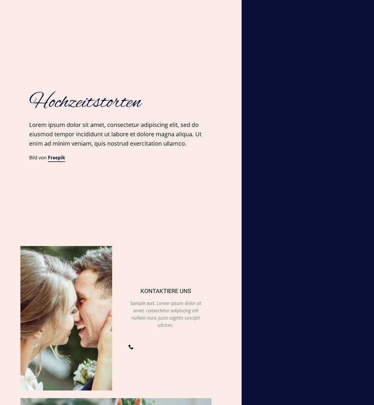Hochzeitstorten Website design