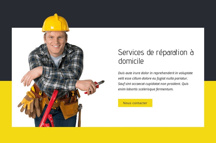 Experts en réparation à domicile Maquette de site Web