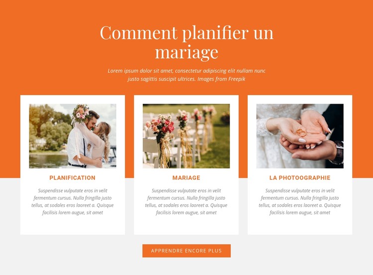 Comment planifier un mariage Modèle CSS