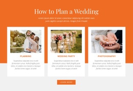 How To Plan A Wedding - Customizable Professional Html Code