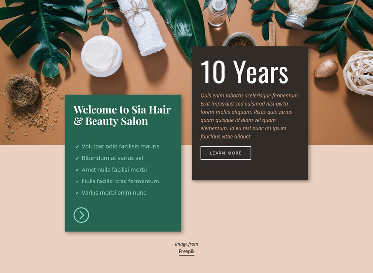 Spa Hair & Beauty Salon Html Website Builder