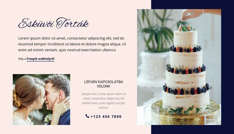 Esküvői Torták Weboldal sablon