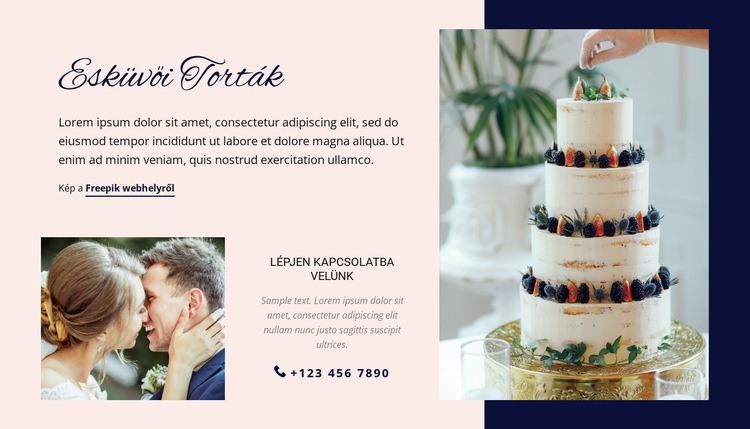 Esküvői Torták Weboldal tervezés