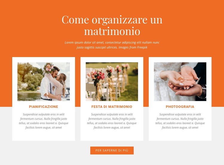 Come organizzare un matrimonio Modelli di Website Builder