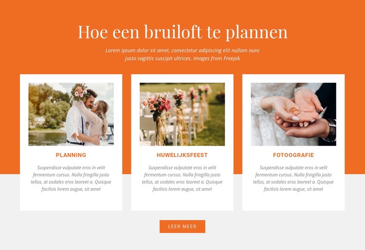 Hoe een bruiloft te plannen Website mockup