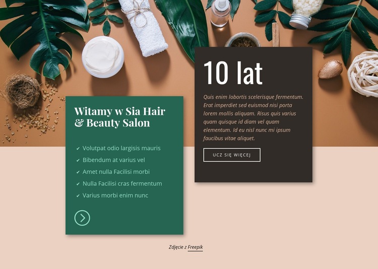 Salon fryzjersko-kosmetyczny Spa Szablony do tworzenia witryn internetowych