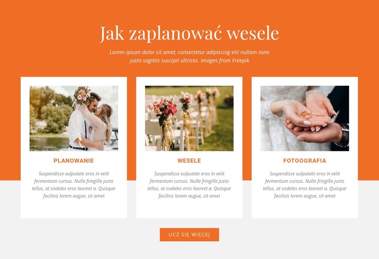 Jak zaplanować wesele Szablon CSS