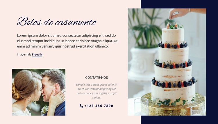 Bolos de casamento Landing Page
