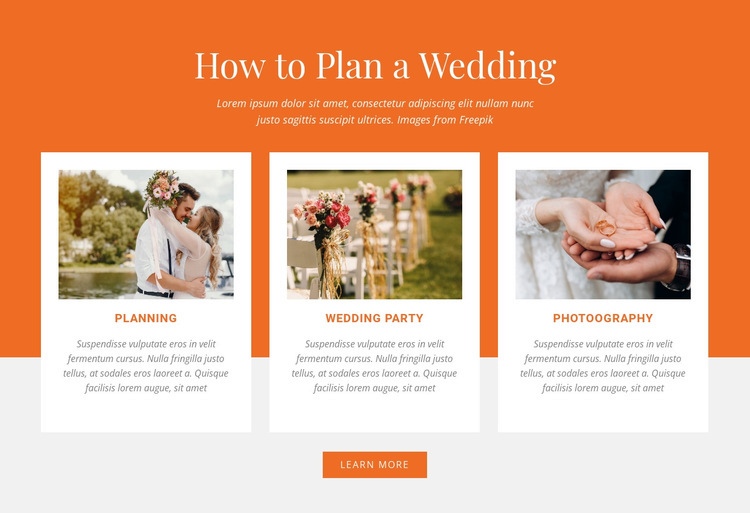 Hur man planerar ett bröllop Html webbplatsbyggare
